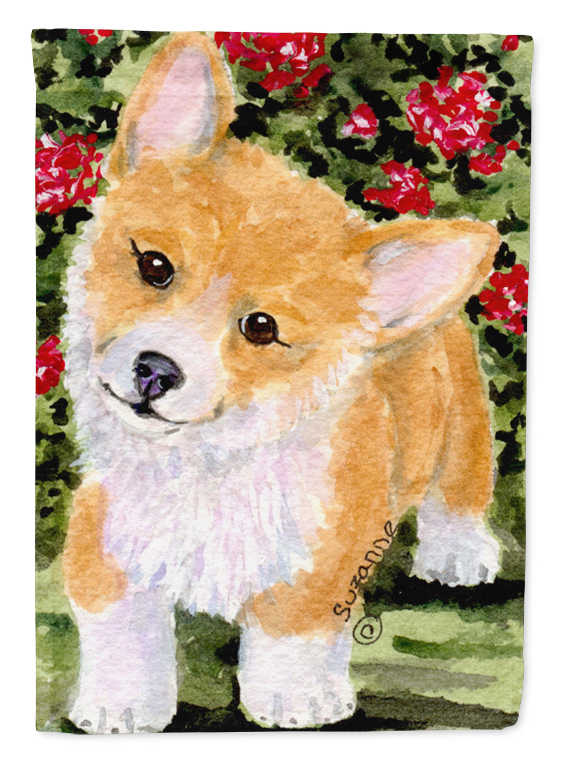 Corgi House Flag 28x40 Porch Sleeve Pole Decorative Outside Yard Banner Artwork Wall Hanging, Polyester