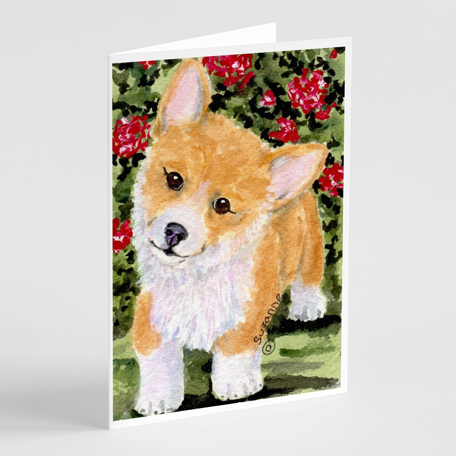 Corgi Greeting Cards Pack of 8 Blank Cards with Envelopes Whimsical A7 Size 5x7