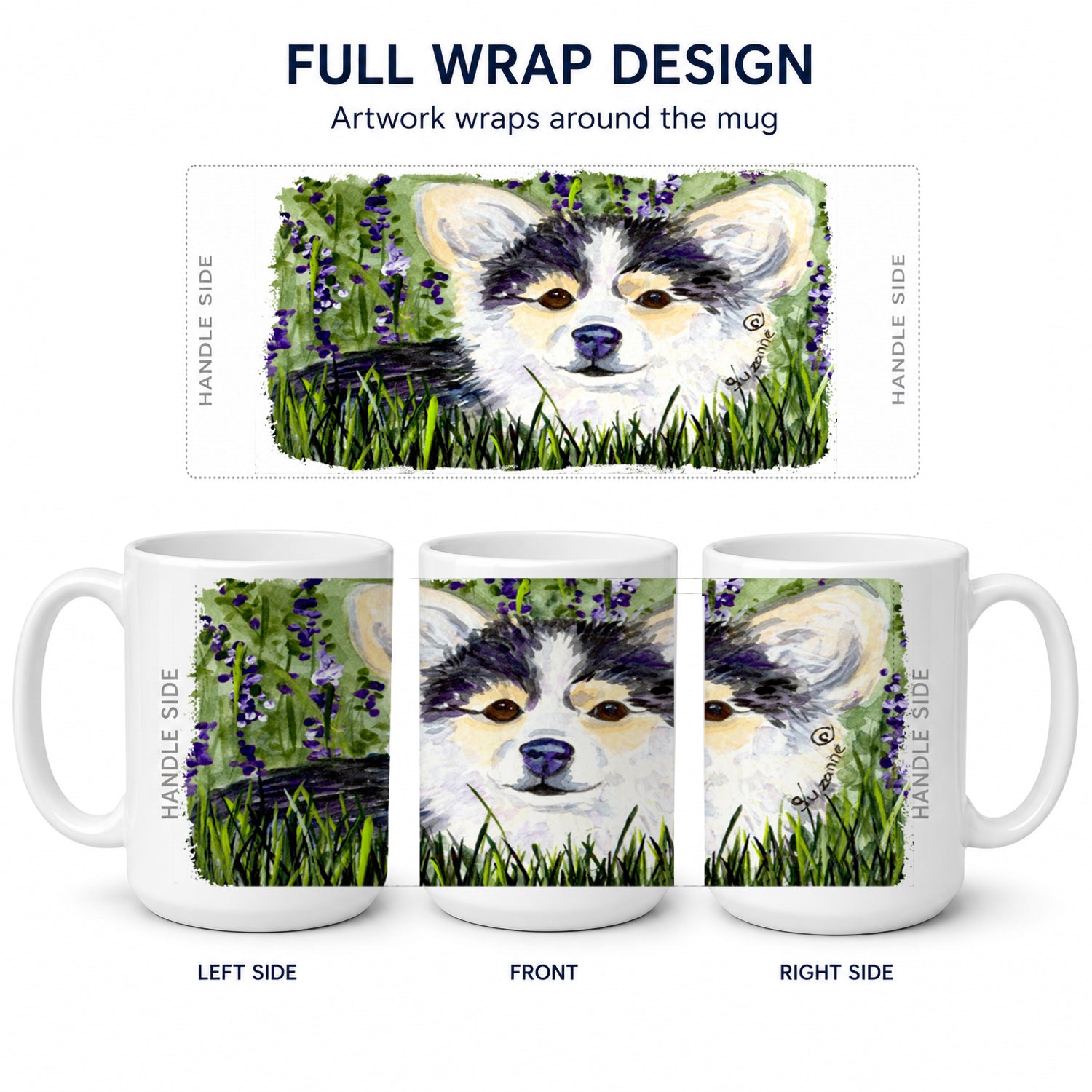 Chihuahua Ceramic Coffee Mug 15 oz Decorative Large C Handle Mug Cup for Tea, Cocoa Hot Chocolate