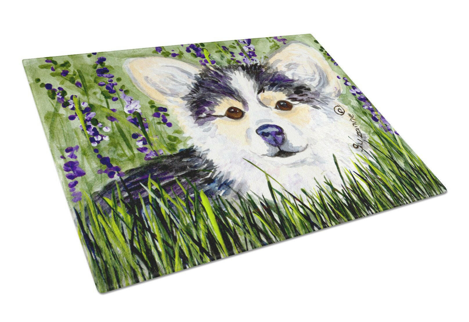 Chihuahua Cutting Board Tempered Glass Kitchen Cutting Surface, Heat Resistant Chopping, Non-Slip Feet, Food Prep & Serving