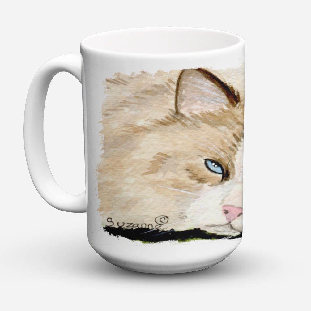 Cat Ceramic Coffee Mug 15 oz Decorative Large C Handle Mug Cup for Tea, Cocoa Hot Chocolate