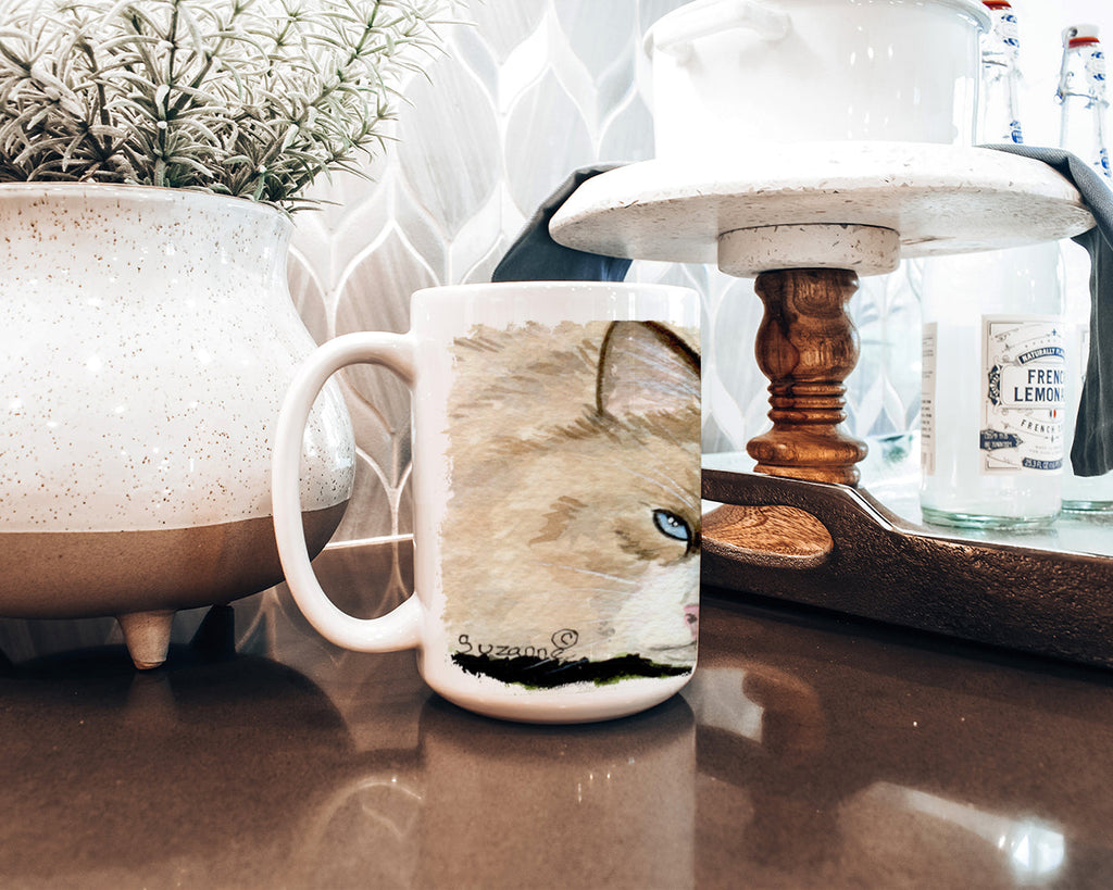 Cat Ceramic Coffee Mug 15 oz Decorative Large C Handle Mug Cup for Tea, Cocoa Hot Chocolate