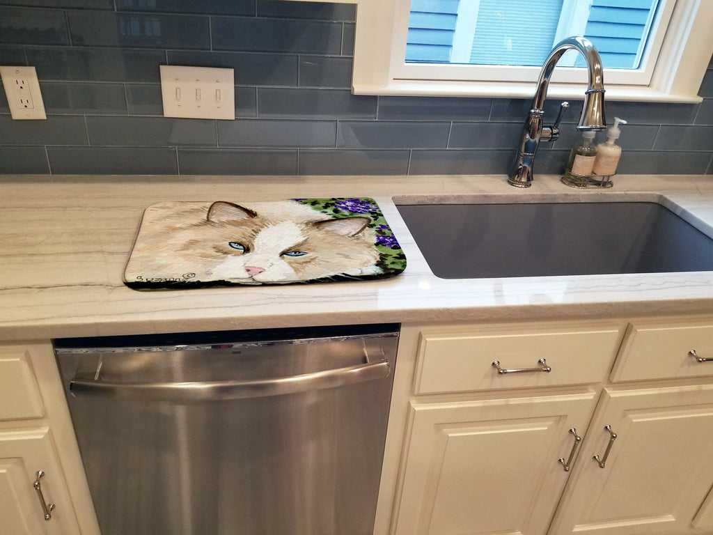 Cat Dish Drying Mat Absorbent Dish Drying Mat Pad for Kitchen Counter Dish Drainer Mat for Countertop, 14 x 21", Multicolor