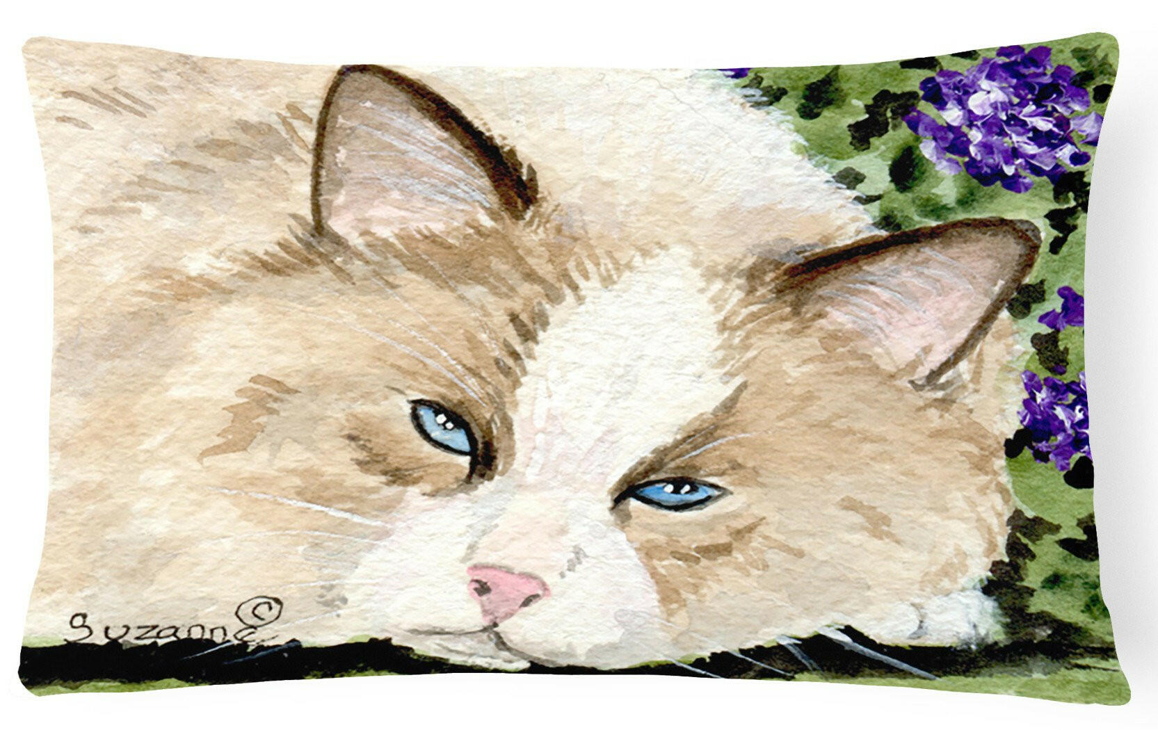Cat Decorative Throw Pillow 12x16 Indoor Outdoor Accent Cushion, Fabric Cover with Insert for Sofa, Bed, Porch & Living Room