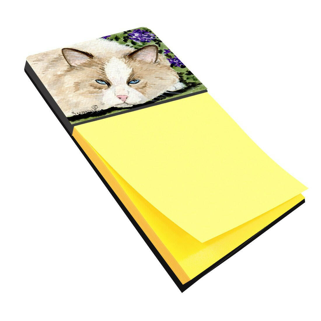 Cat Watercolor Sticky Note Holder Refillable Dispenser Desk Accessory 3x3 Pad Gift