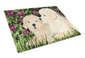 Golden Retriever Cutting Board Tempered Glass Kitchen Cutting Surface, Heat Resistant Chopping, Non-Slip Feet, Food Prep & Serving