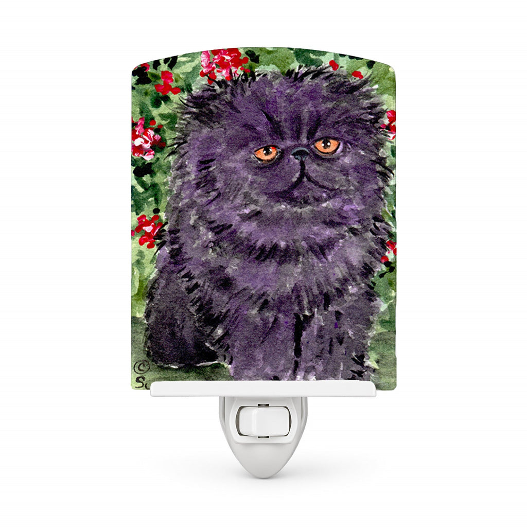 Persian Cat Ceramic Night Light Compact, UL-Certified, Ideal for Bedroom, Bathroom, Nursery, Hallway, Kitchen, 6x4x3, Multicolor