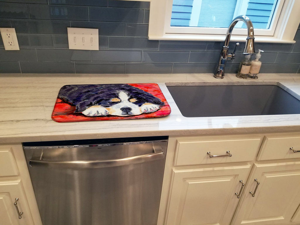Bernese Mountain Dog Dish Drying Mat Absorbent Dish Drying Mat Pad for Kitchen Counter Dish Drainer Mat for Countertop, 14 x 21", Multicolor