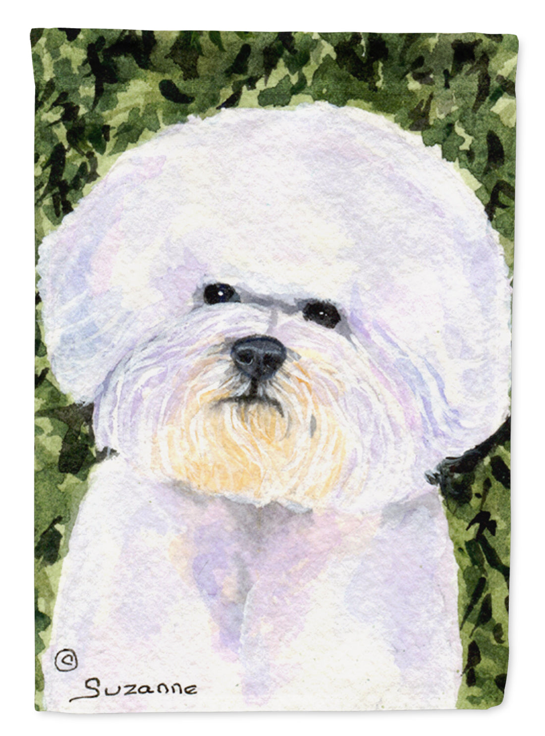 Bichon Frise House Flag 28x40 Porch Sleeve Pole Decorative Outside Yard Banner Artwork Wall Hanging, Polyester