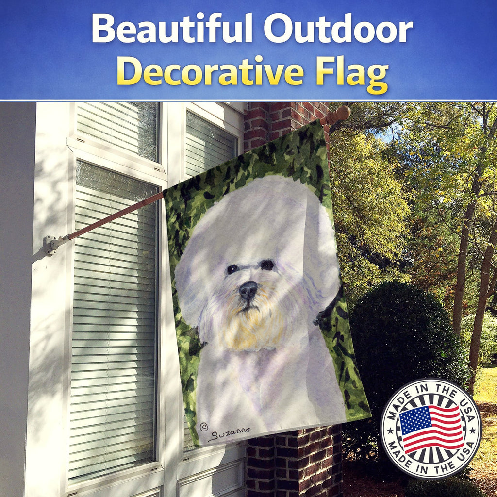 Bichon Frise House Flag 28x40 Porch Sleeve Pole Decorative Outside Yard Banner Artwork Wall Hanging, Polyester