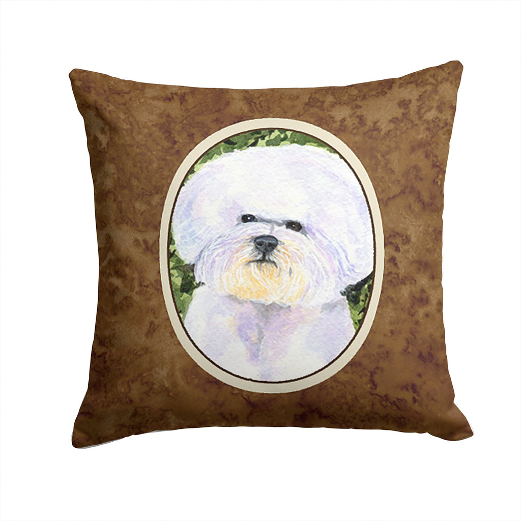 Bichon Frise Decorative Throw Pillow 14x14 Indoor Outdoor Accent Cushion, Fabric Cover with Insert for Sofa, Bed, Porch & Living Room