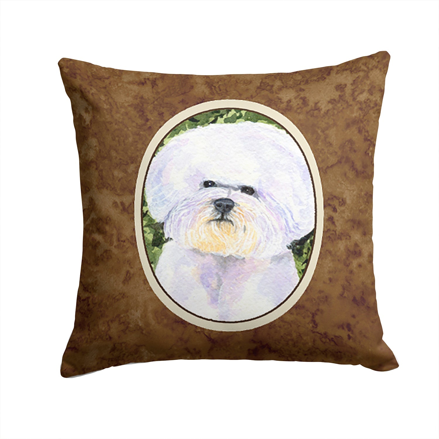 Bichon Frise Decorative Throw Pillow 14x14 Indoor Outdoor Accent Cushion, Fabric Cover with Insert for Sofa, Bed, Porch & Living Room