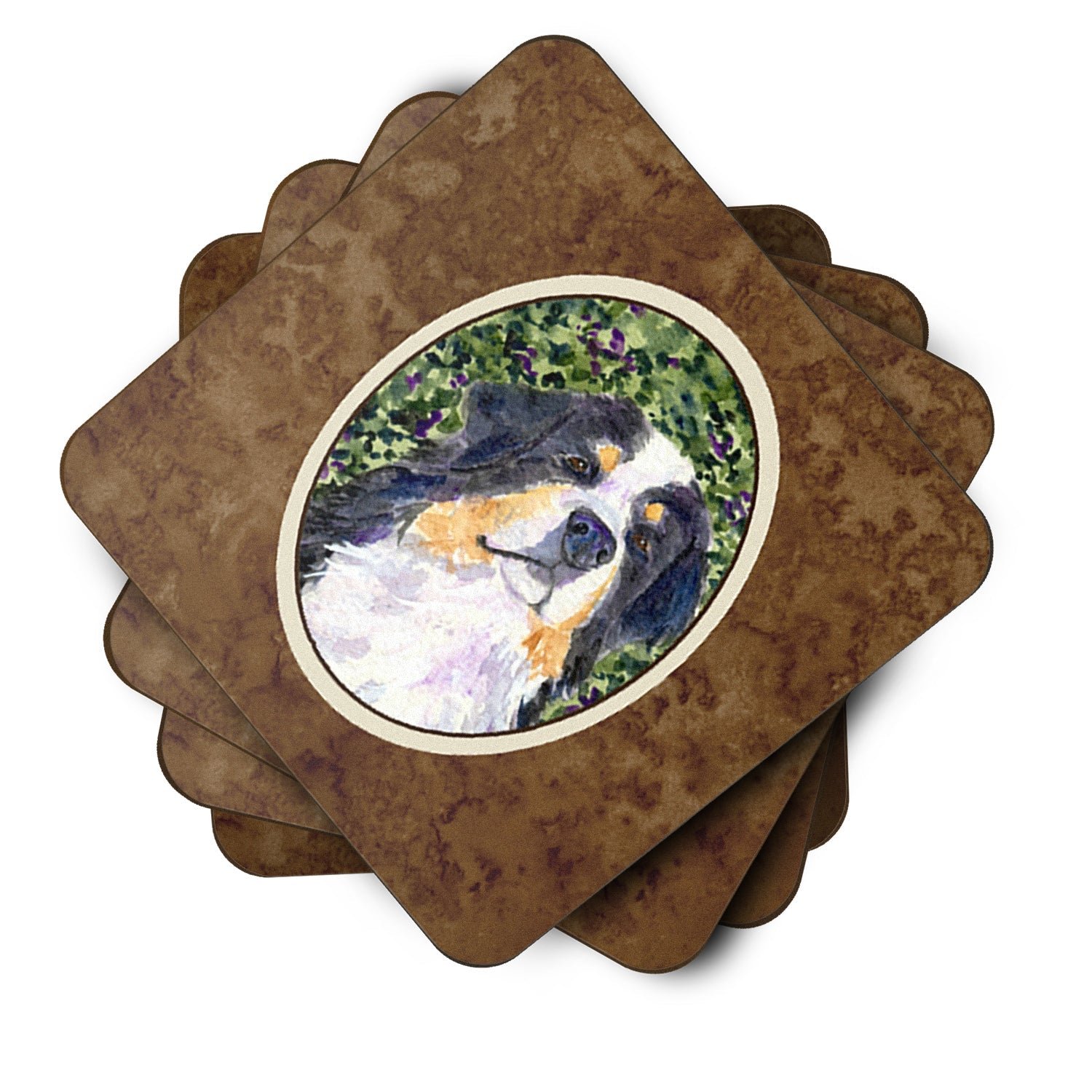 Bernese Mountain Dog Foam Coasters Set of 4 Cup Coasters for Indoor Outdoor, Tabletop Protection, Anti Slip, Mouse pad Material
