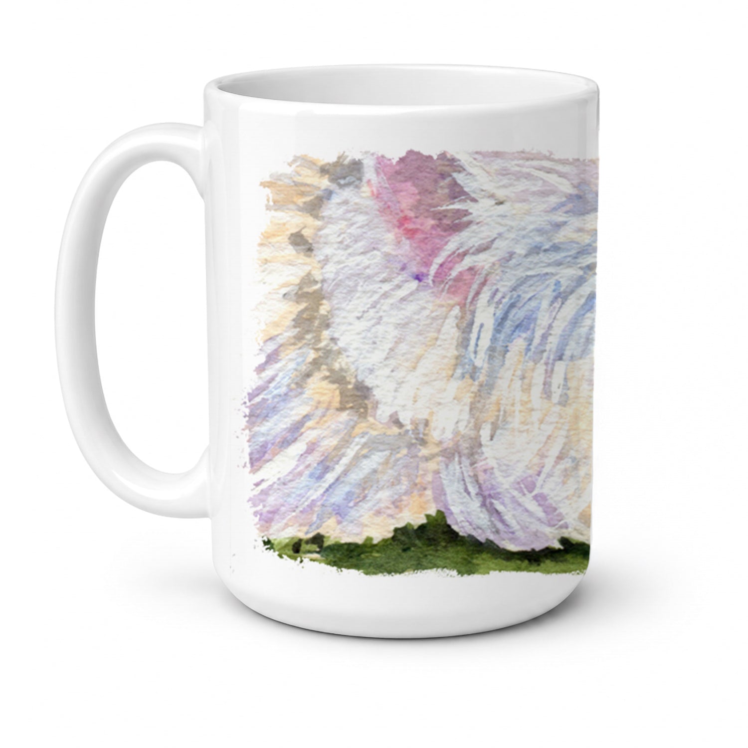 Westie Ceramic Coffee Mug 15 oz Decorative Large C Handle Mug Cup for Tea, Cocoa Hot Chocolate
