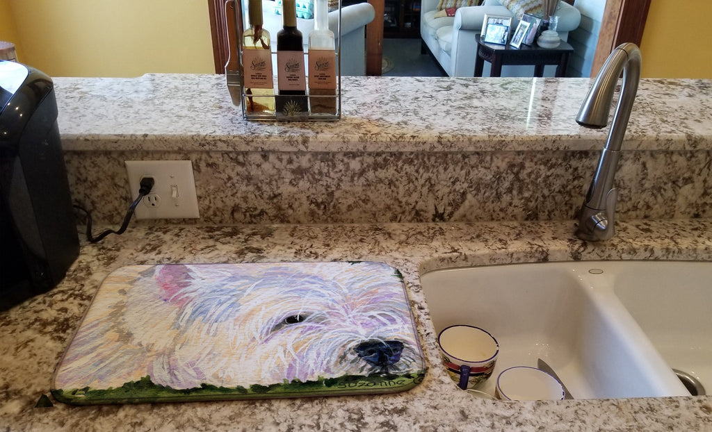 Westie Dish Drying Mat Absorbent Dish Drying Mat Pad for Kitchen Counter Dish Drainer Mat for Countertop, 14 x 21", Multicolor