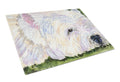 Westie Cutting Board Tempered Glass Kitchen Cutting Surface, Heat Resistant Chopping, Non-Slip Feet, Food Prep & Serving