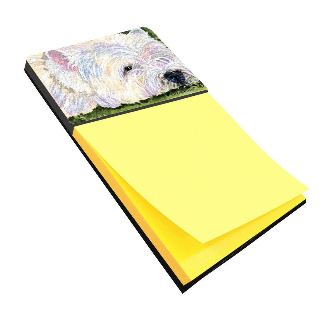 Westie Watercolor Sticky Note Holder Refillable Dispenser Desk Accessory 3x3 Pad Gift