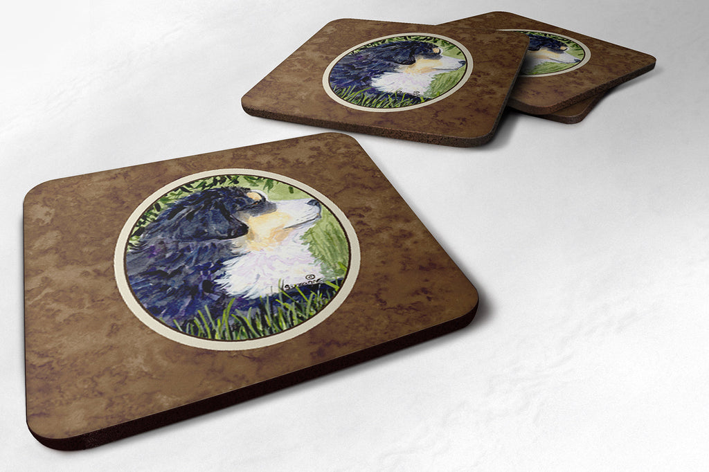 Bernese Mountain Dog Foam Coasters Set of 4 Cup Coasters for Indoor Outdoor, Tabletop Protection, Anti Slip, Mouse pad Material