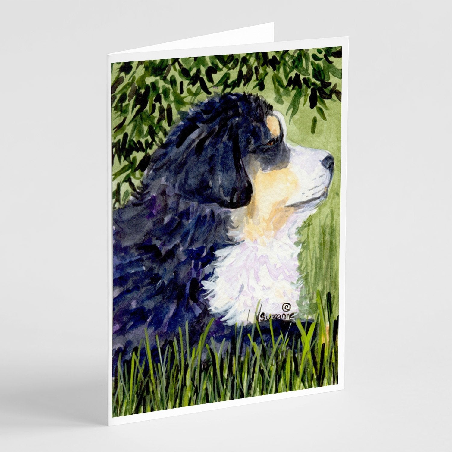 Bernese Mountain Dog Greeting Cards Pack of 8 Blank Cards with Envelopes Whimsical A7 Size 5x7