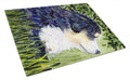 Bernese Mountain Dog Cutting Board Tempered Glass Kitchen Cutting Surface, Heat Resistant Chopping, Non-Slip Feet, Food Prep & Serving