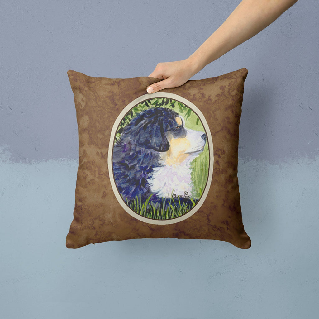Bernese Mountain Dog Decorative Throw Pillow 14x14 Indoor Outdoor Accent Cushion, Fabric Cover with Insert for Sofa, Bed, Porch & Living Room