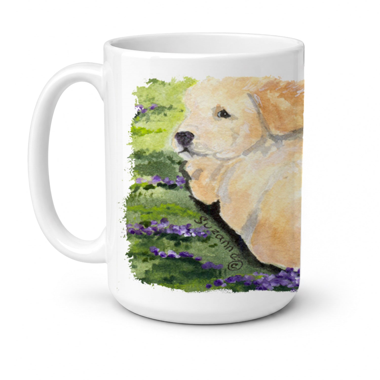 Golden Retriever Ceramic Coffee Mug 15 oz Decorative Large C Handle Mug Cup for Tea, Cocoa Hot Chocolate