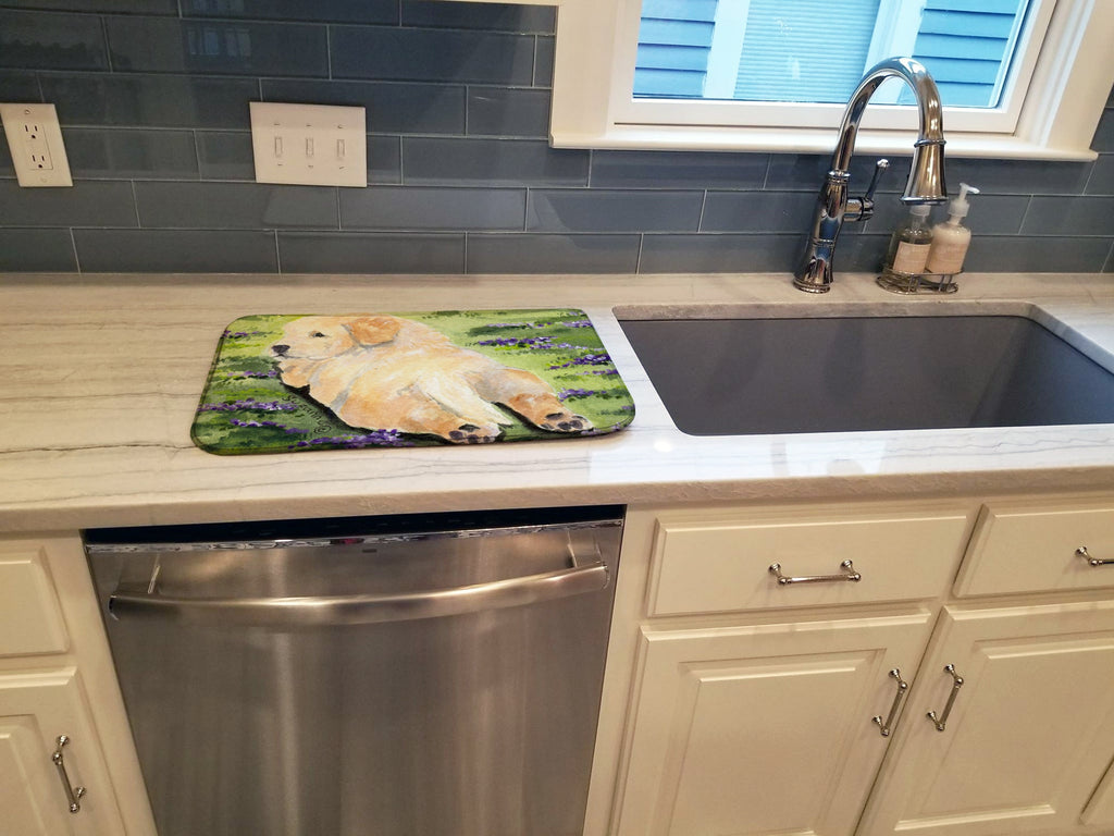 Golden Retriever Dish Drying Mat Absorbent Dish Drying Mat Pad for Kitchen Counter Dish Drainer Mat for Countertop, 14 x 21", Multicolor