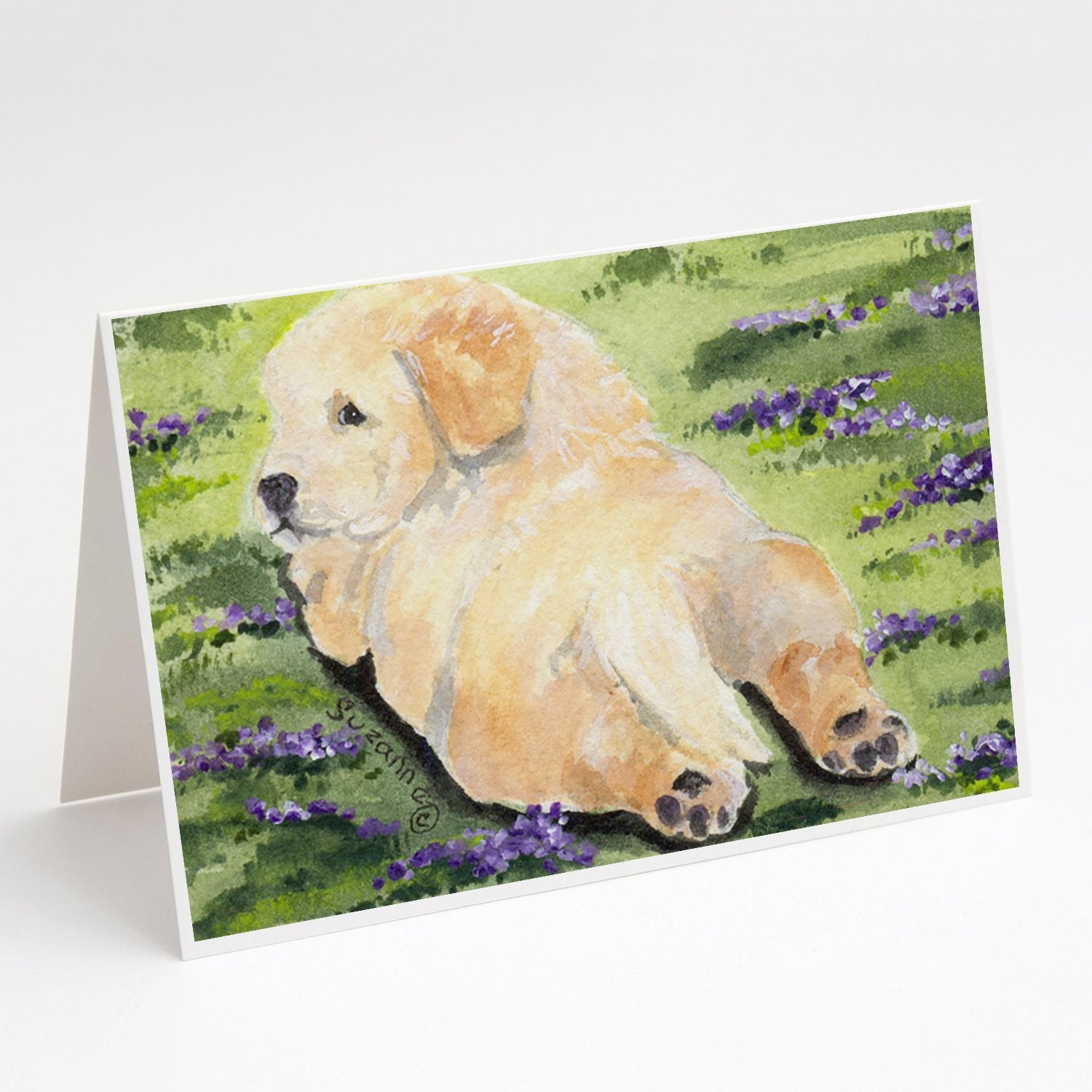 Golden Retriever Greeting Cards Pack of 8 Blank Cards with Envelopes Whimsical A7 Size 5x7