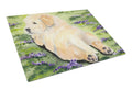 Golden Retriever Cutting Board Tempered Glass Kitchen Cutting Surface, Heat Resistant Chopping, Non-Slip Feet, Food Prep & Serving