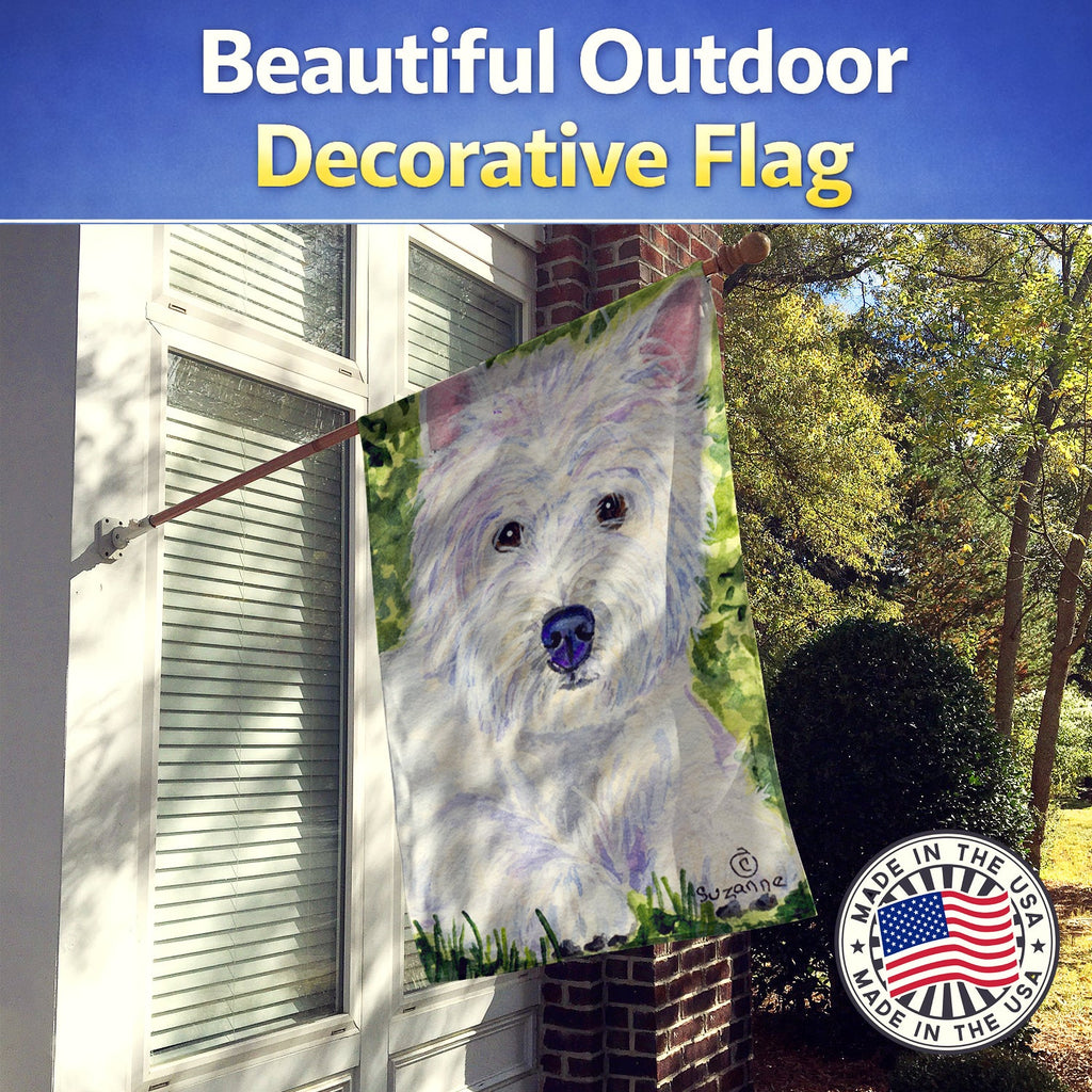 Westie House Flag 28x40 Porch Sleeve Pole Decorative Outside Yard Banner Artwork Wall Hanging, Polyester