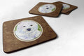 Westie Foam Coasters Set of 4 Cup Coasters for Indoor Outdoor, Tabletop Protection, Anti Slip, Mouse pad Material