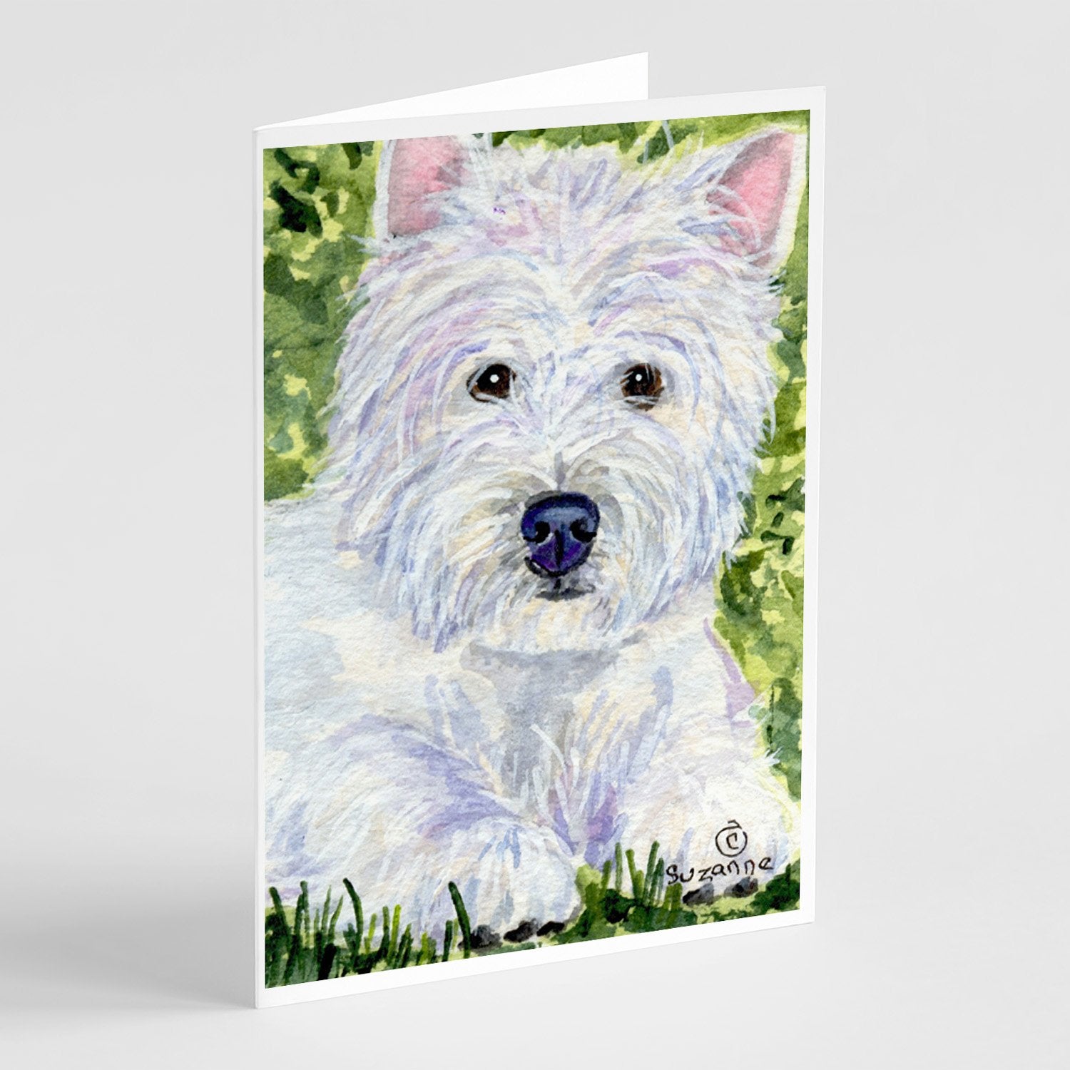 Westie Greeting Cards Pack of 8 Blank Cards with Envelopes Whimsical A7 Size 5x7