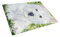 Westie Cutting Board Tempered Glass Kitchen Cutting Surface, Heat Resistant Chopping, Non-Slip Feet, Food Prep & Serving