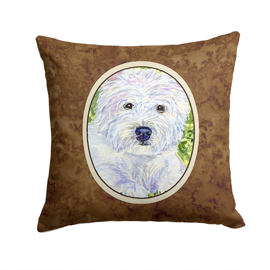 Westie Decorative Throw Pillow 14x14 Indoor Outdoor Accent Cushion, Fabric Cover with Insert for Sofa, Bed, Porch & Living Room
