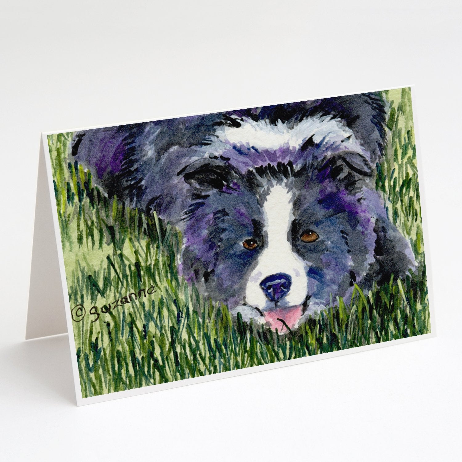 Border Collie Greeting Cards Pack of 8 Blank Cards with Envelopes Whimsical A7 Size 5x7