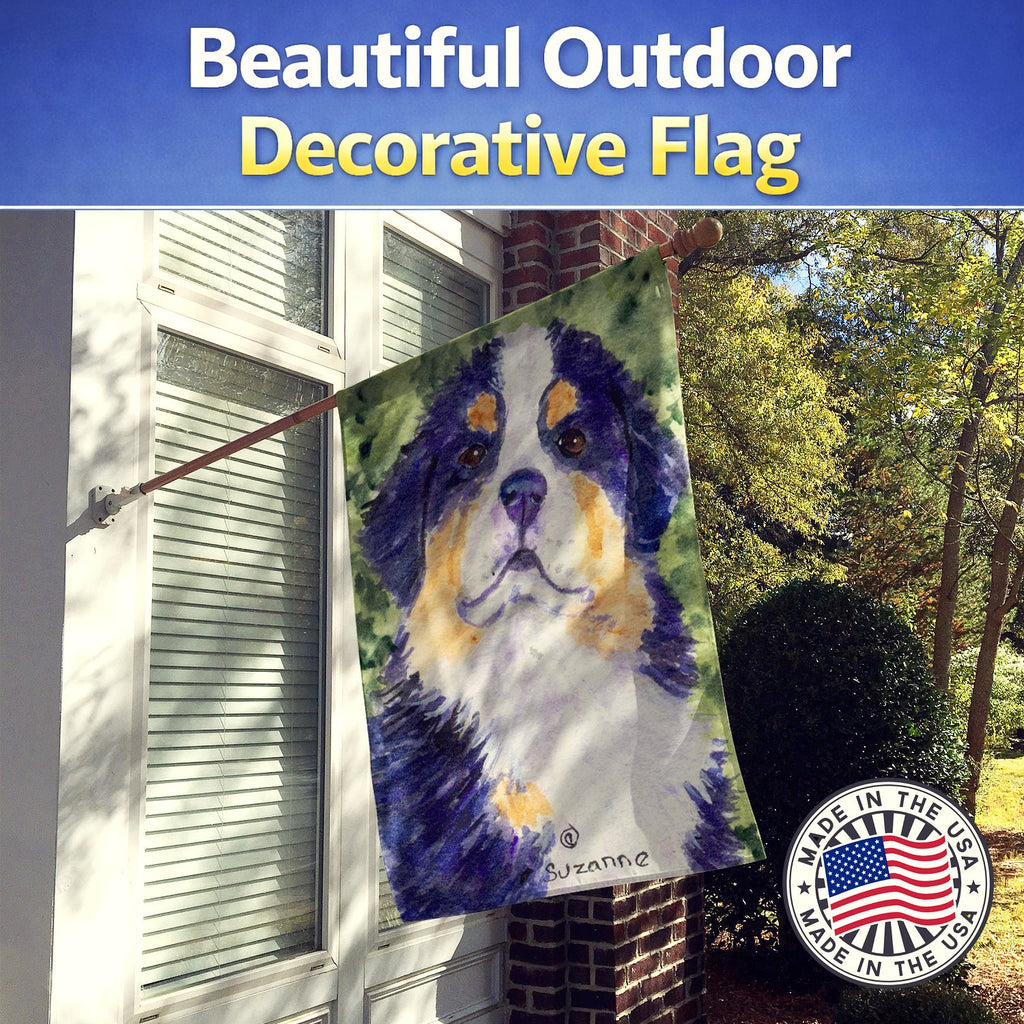 Bernese Mountain Dog House Flag 28x40 Porch Sleeve Pole Decorative Outside Yard Banner Artwork Wall Hanging, Polyester
