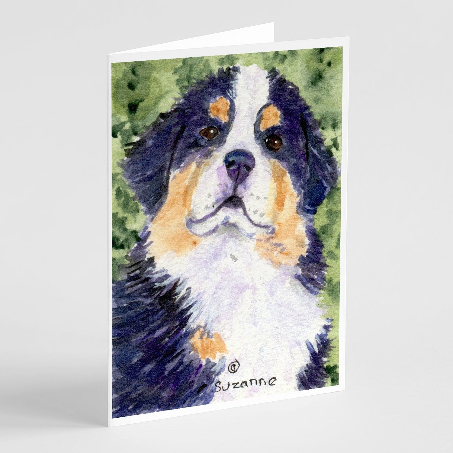 Bernese Mountain Dog Greeting Cards Pack of 8 Blank Cards with Envelopes Whimsical A7 Size 5x7