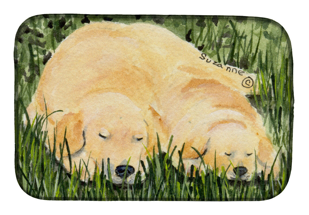 Golden Retriever Dish Drying Mat Absorbent Dish Drying Mat Pad for Kitchen Counter Dish Drainer Mat for Countertop, 14 x 21", Multicolor