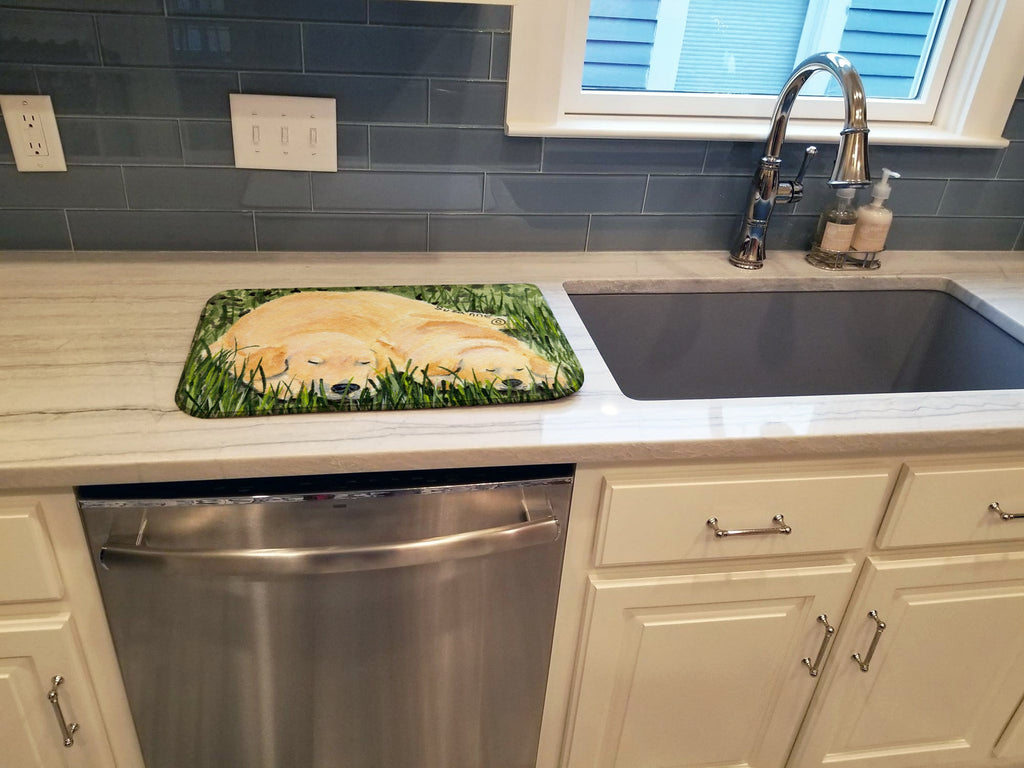 Golden Retriever Dish Drying Mat Absorbent Dish Drying Mat Pad for Kitchen Counter Dish Drainer Mat for Countertop, 14 x 21", Multicolor