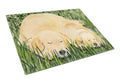 Golden Retriever Cutting Board Tempered Glass Kitchen Cutting Surface, Heat Resistant Chopping, Non-Slip Feet, Food Prep & Serving