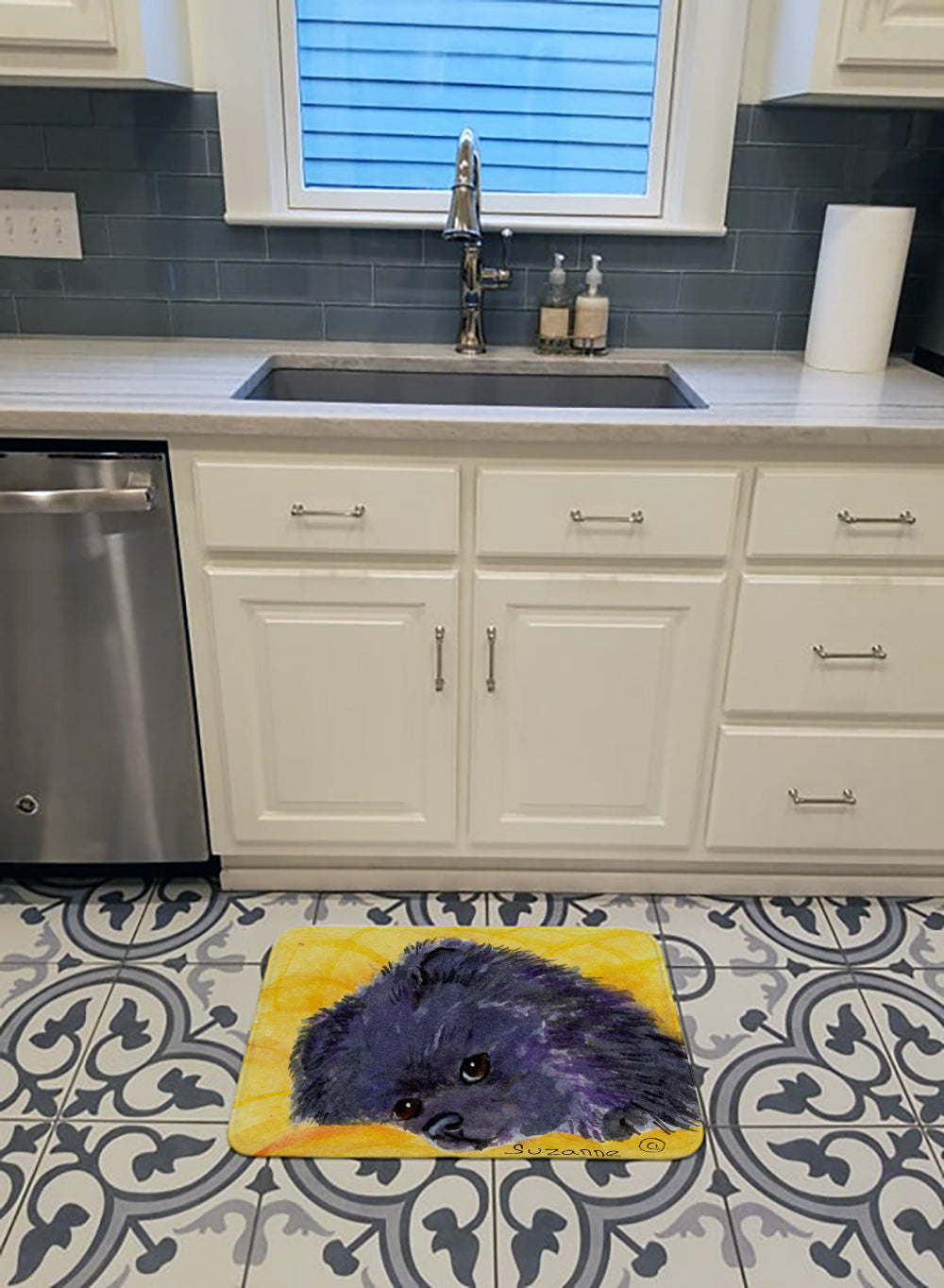 Pomeranian Memory Foam Kitchen Mat Machine Washable Anti-Fatigue Cushion Comfort Bath or Kitchen Rug