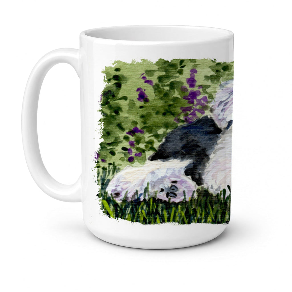 Old English Sheepdog Ceramic Coffee Mug 15 oz Decorative Large C Handle Mug Cup for Tea, Cocoa Hot Chocolate