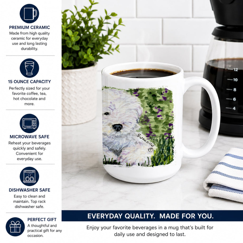 Old English Sheepdog Ceramic Coffee Mug 15 oz Decorative Large C Handle Mug Cup for Tea, Cocoa Hot Chocolate