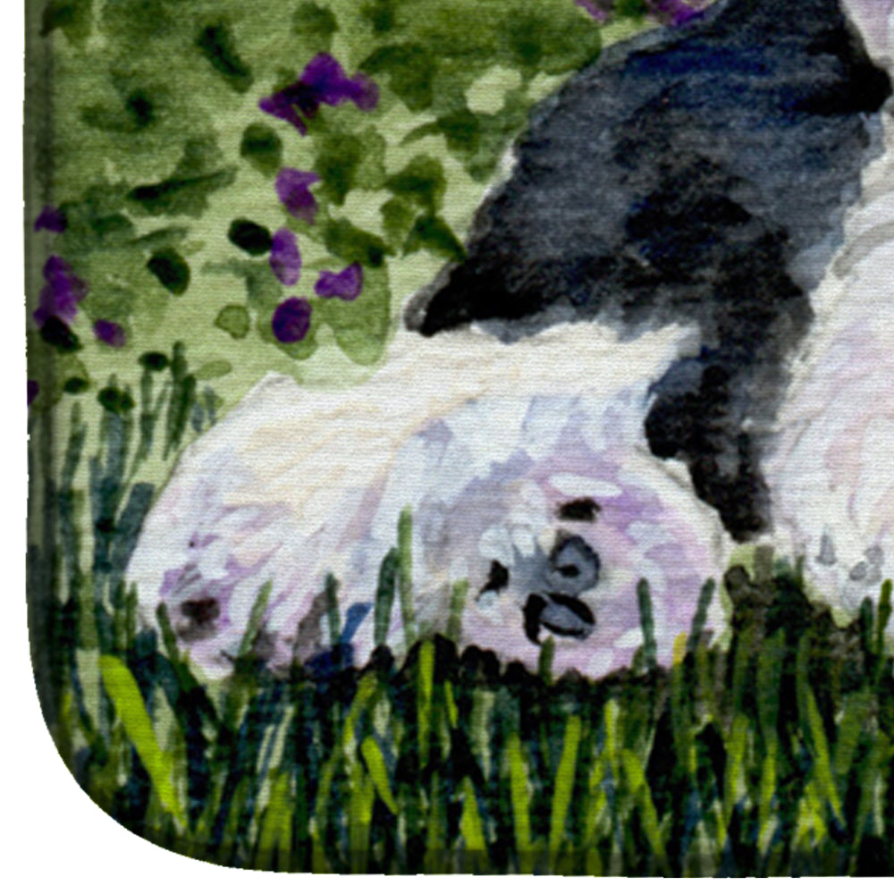 Old English Sheepdog Dish Drying Mat Absorbent Dish Drying Mat Pad for Kitchen Counter Dish Drainer Mat for Countertop, 14 x 21", Multicolor