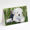 Old English Sheepdog Greeting Cards Pack of 8 Blank Cards with Envelopes Whimsical A7 Size 5x7