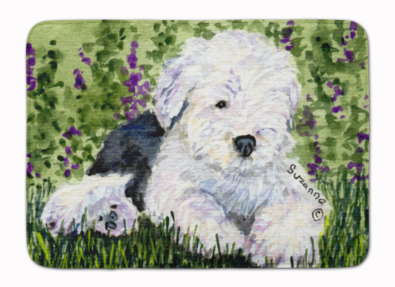 Old English Sheepdog Memory Foam Kitchen Mat Machine Washable Anti-Fatigue Cushion Comfort Bath or Kitchen Rug