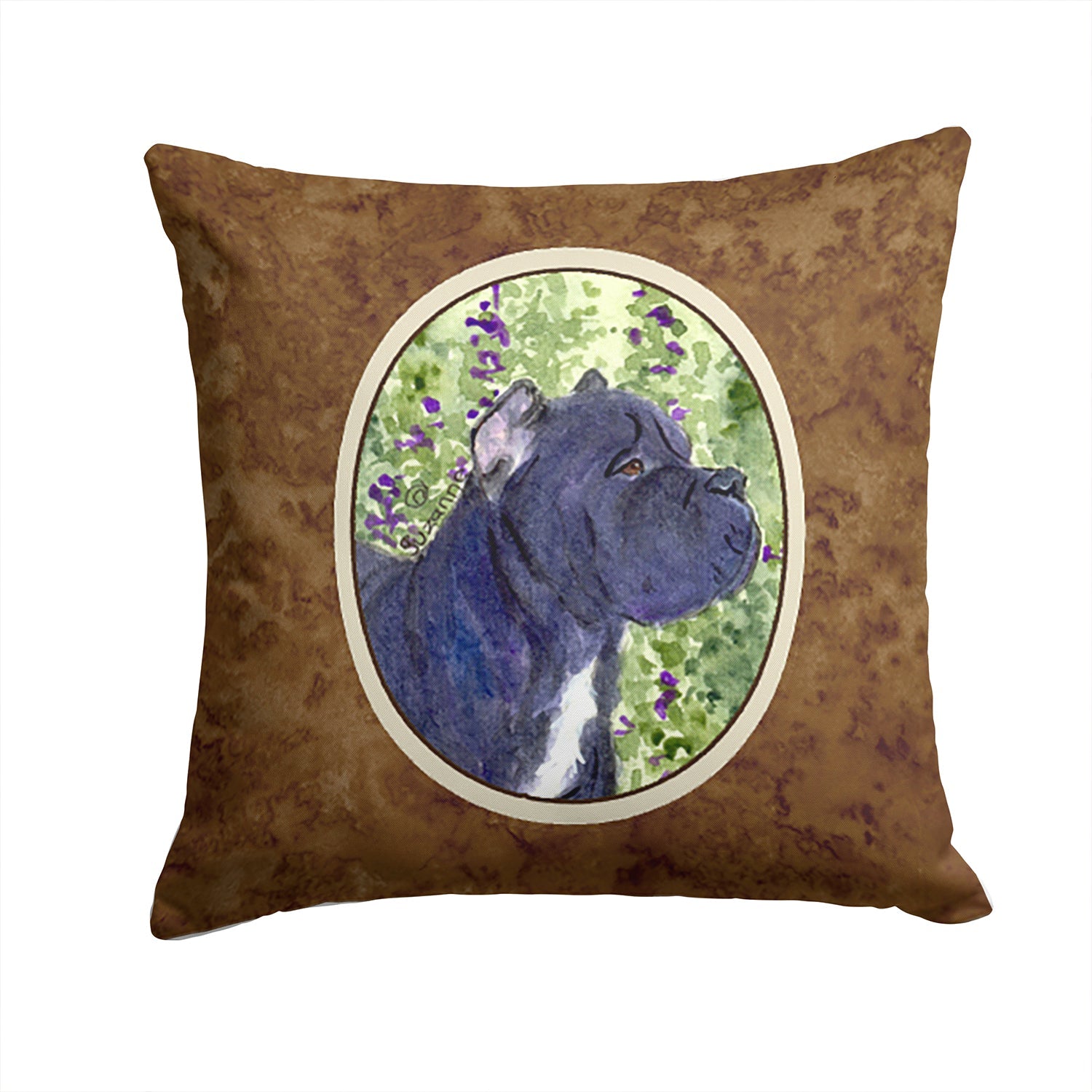 Cane Corso Decorative Throw Pillow 14x14 Indoor Outdoor Accent Cushion, Fabric Cover with Insert for Sofa, Bed, Porch & Living Room