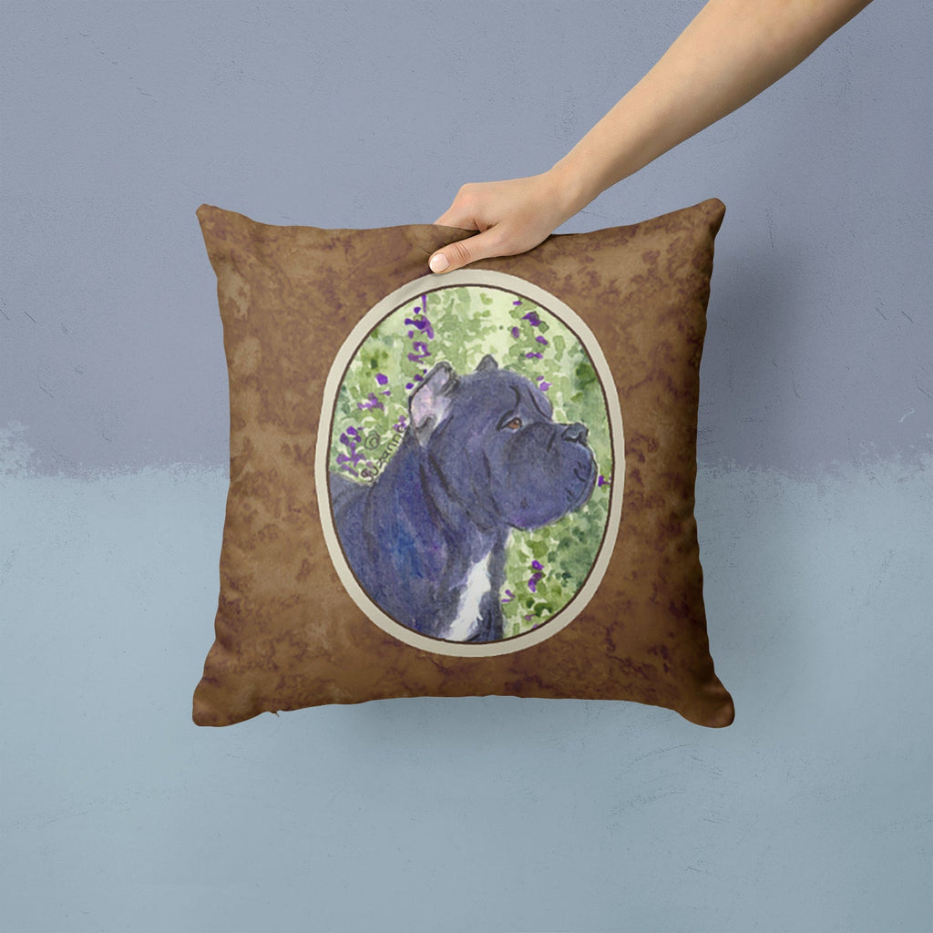 Cane Corso Decorative Throw Pillow 14x14 Indoor Outdoor Accent Cushion, Fabric Cover with Insert for Sofa, Bed, Porch & Living Room