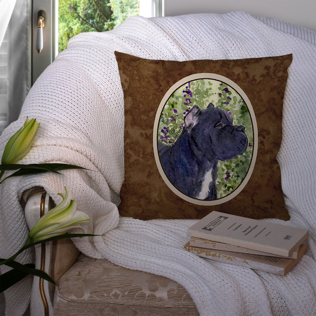 Cane Corso Decorative Throw Pillow 14x14 Indoor Outdoor Accent Cushion, Fabric Cover with Insert for Sofa, Bed, Porch & Living Room