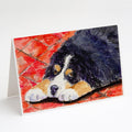 Bernese Mountain Dog Greeting Cards Pack of 8 Blank Cards with Envelopes Whimsical A7 Size 5x7